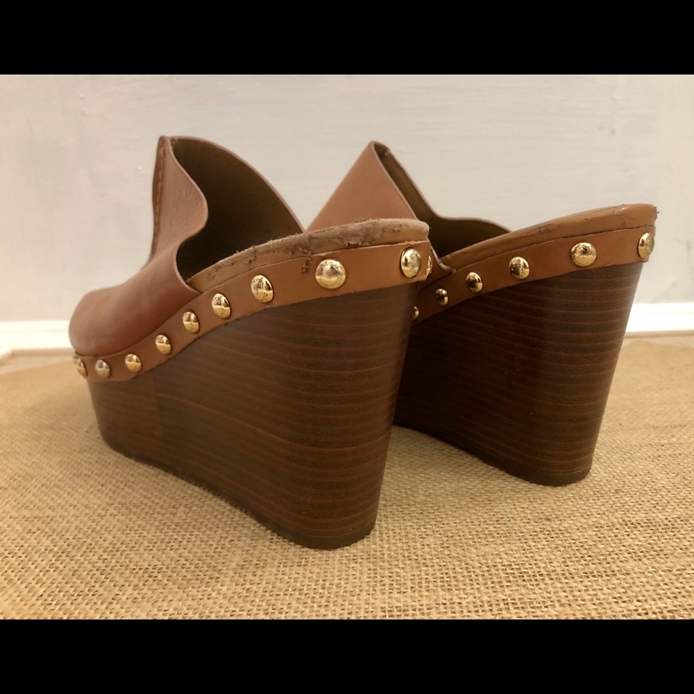 COACH Leather Studded Wedge